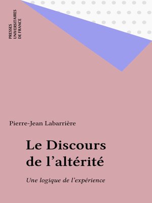 cover image of Le Discours de l'altérité